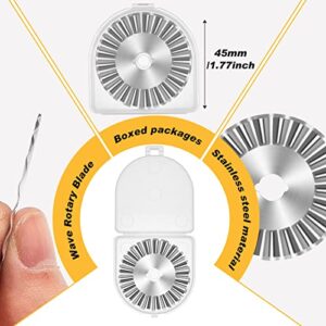 20 Pieces 45 mm Wave Rotary Blade Replacement Cutter Pinking Refill Blades Wavy Circular Edge Blade for Quilting Scrapbooking Sewing Cutting Paper Cloth Fabric Arts Crafts Tools