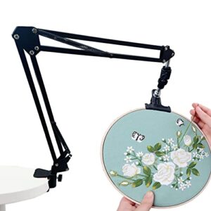 yubaihui embroidery hoop stand, 360° adjustable metal embroidery hoop holder, rotated cross stitch stand, cross stitch supplies accessories