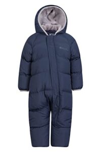 mountain warehouse frosty toddler padded suit – fleece lined snowsuit navy 12-18 months