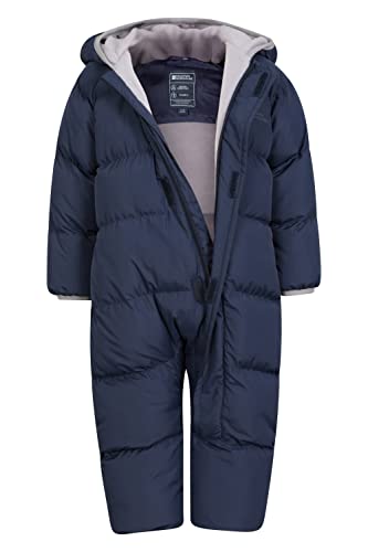 Mountain Warehouse Frosty Toddler Padded Suit - Fleece Lined Snowsuit Navy 12-18 Months