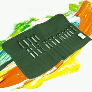 CHENJIEUS Paint Brush Foldable Bag, New 30 Hole Draw Pen Roll Up Portable Canvas Paint Brush Bag Artist Watercolor Oil Brush Case