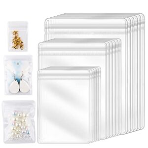 savita 150pcs 3 sizes clear earring bags, pvc plastic self-seal zipper waterproof bags thickened reusable storage pouch for jewelry rings necklace bracelet small