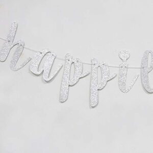 Silver Happily Ever After Banner,Wedding Sign,Engagement, Bridal Shower, Wedding, Bachelorette Party Decoration