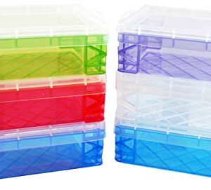 Advantus Crafts Storage Studios Super Stacker 6-Pack of Crayon Box 1.5 x 3.5 x 4.75 inches; Set Comes In Random Color Combinations of Blue, Clear, Green, Purple or Red (Colors will vary from image)