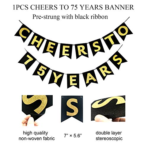 75th Birthday Decorations for Women or Men by Homond, 75th Anniversary Decorations, 75th Bday Decorations, Cheers to 75 Years Banner, 75 Birthday Decor, 75 Years Old Party Favors Supplies