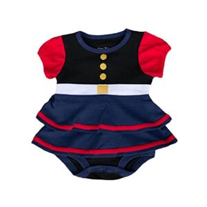 baby trooper girls marine corps dress blues theme ruffle layered dress (3-6 months), blue, red