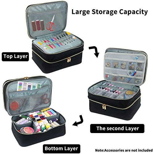 Colaxi Sewing Accessories Storage Box Multifunction Supplies Portable Pouches Tools Durable Wear Resistant Gift for Buttons Embroidery Clips Office