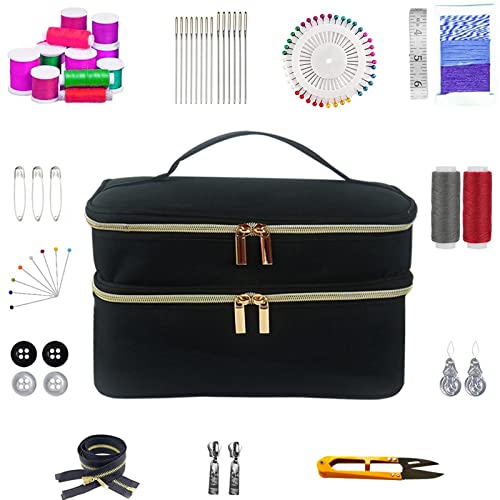 Colaxi Sewing Accessories Storage Box Multifunction Supplies Portable Pouches Tools Durable Wear Resistant Gift for Buttons Embroidery Clips Office