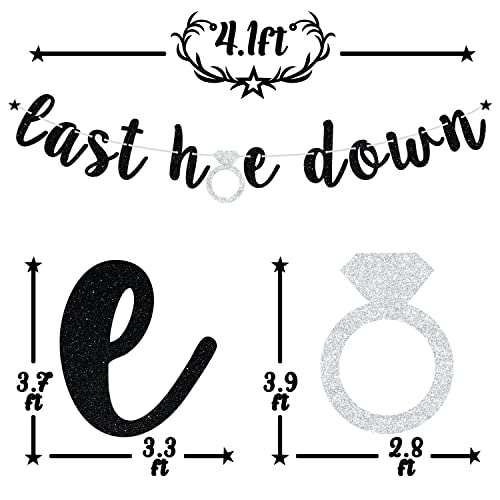 Black Glitter Last Hoe Down Banner, Bride to Be/Better Together/Happily Ever After, Wedding/Engagement/Bridal Shower/Bachelorette Party Decoration Supplies