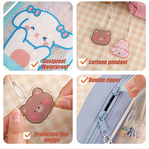 Kawaii Pencil Case, Aesthetic Pencil Case, Japanese Pencil Case, Transparent Large Capacity Cute Girl Stationery Bag (Bear)