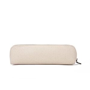 【yonben】canvas pencil case cartucheras para mujer makeup brush bag simple multifunctional pencil bag (beige, s)