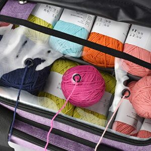 Kani Knitting Bag, Knitting Wool Yarn Tote Storage Bag with Shoulder Strap and Inner Divider for Wool, Needles, Yarn, Crochet Hooks, Knitting and Accessories Storage, No Accessories Included