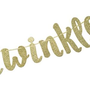 Twinkle Twinkle Little Star Banner, Glitter Birthday Banner, Baby Shower, Holiday Party Decorations (Gold)