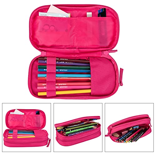 Custom Pencil Case Design Your Own Big Capacity Multifunction PersonalizedBox Bag for Students Stationery,School,Office Pink, One Size