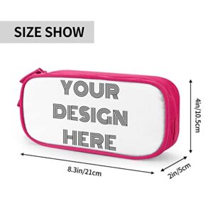 Custom Pencil Case Design Your Own Big Capacity Multifunction PersonalizedBox Bag for Students Stationery,School,Office Pink, One Size