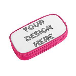 Custom Pencil Case Design Your Own Big Capacity Multifunction PersonalizedBox Bag for Students Stationery,School,Office Pink, One Size