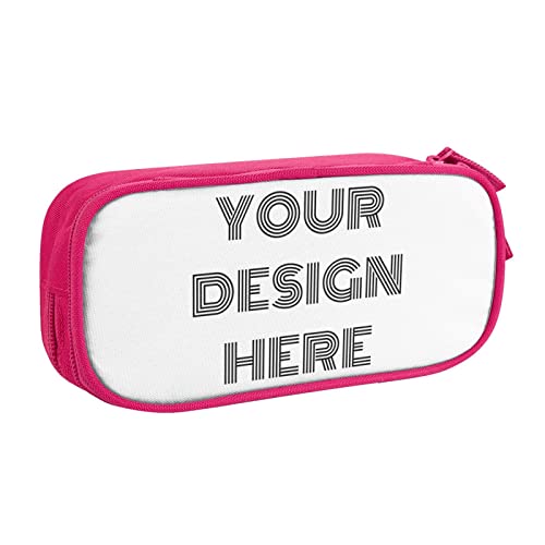 Custom Pencil Case Design Your Own Big Capacity Multifunction PersonalizedBox Bag for Students Stationery,School,Office Pink, One Size