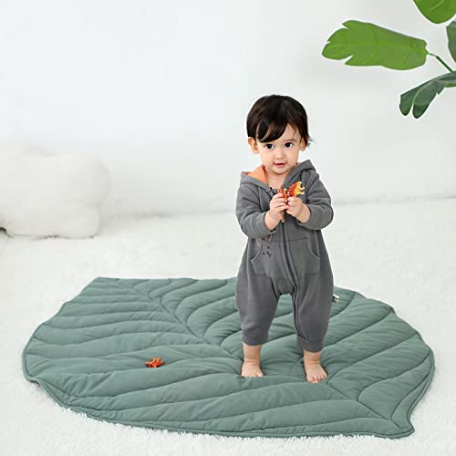 Cotton Leaf Nursery Rug, Machine Washable Baby Play Mat for Nursery Decor, Play Mat for Baby, Special Baby Floor Mat for Baby Gifts, Crawling Baby Mat for Tummy Time Infants