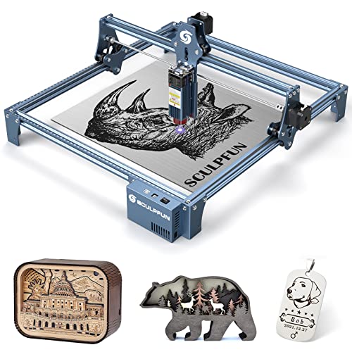 SCULPFUN S9 Laser Engraver, 90W Effect High Precision CNC Laser Cutter and Engraver Machine, Deep Cutting for 15mm Wood, 0.06mm Ultra-Fine Compressed Spot Cutting Machine, Eye Protection Fixed-Focus