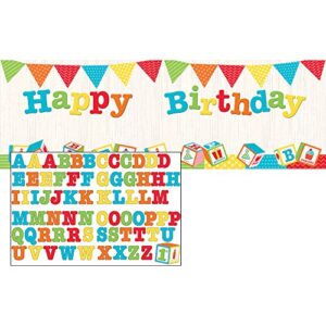 creative converting abc happy birthday banner with stickers