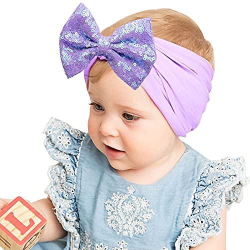 Yxiang 15PCS Baby Girl Nylon Headbands Big Bow Hairband 5" Glitter Bowknot headwrap for Baby Girls Newborn Infant Toddlers Kids -15 Colors