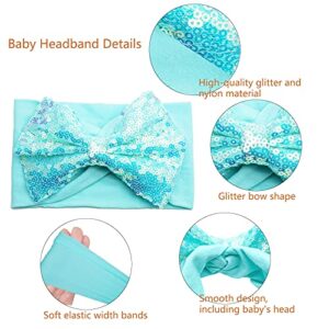 Yxiang 15PCS Baby Girl Nylon Headbands Big Bow Hairband 5" Glitter Bowknot headwrap for Baby Girls Newborn Infant Toddlers Kids -15 Colors