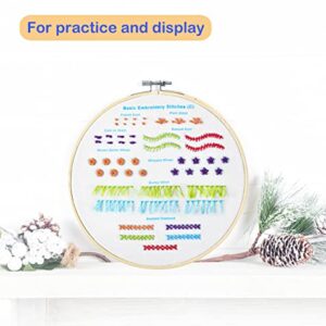 DPSKLTD Beginners Embroidery Stitch Practice Kit, 4 Pack Embroidery Kits to Learn 39 Different Stitches for Embroidery Starters, Craft Lovers with Detailed Instructions (Multi-1)