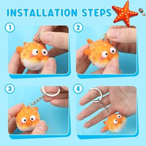 IMZAY Needle Felting Kit, Needle Felting Starter Kit, Needle Wool Felting Tools Kit with Felting Needles, Foam Mat, Wool Roving, Instruction, and Other Wool Felting Supplies- Orange Fish