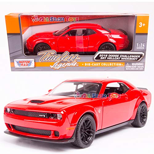 2018 Dodge Challenger SRT Hellcat Widebody Red 1/24 Diecast Model Car by Motormax 79350R