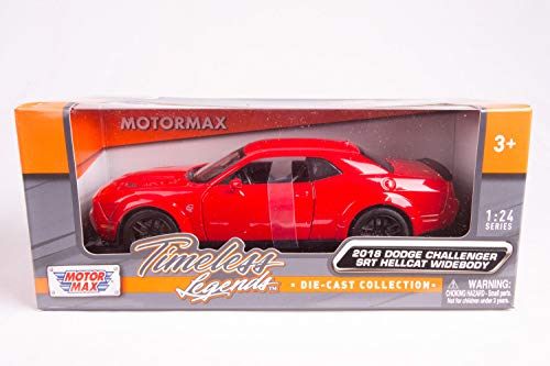 2018 Dodge Challenger SRT Hellcat Widebody Red 1/24 Diecast Model Car by Motormax 79350R