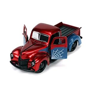 Jada Toys Marvel 1:32 1941 Ford Pickup Die-cast Car & 1.65" Proto-Suit Spider-Man Die-cast Figure, Toys for Kids Ages 8+