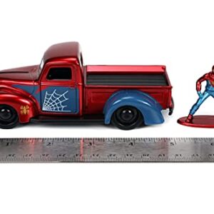 Jada Toys Marvel 1:32 1941 Ford Pickup Die-cast Car & 1.65" Proto-Suit Spider-Man Die-cast Figure, Toys for Kids Ages 8+