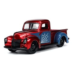 Jada Toys Marvel 1:32 1941 Ford Pickup Die-cast Car & 1.65" Proto-Suit Spider-Man Die-cast Figure, Toys for Kids Ages 8+