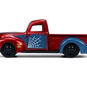 Jada Toys Marvel 1:32 1941 Ford Pickup Die-cast Car & 1.65" Proto-Suit Spider-Man Die-cast Figure, Toys for Kids Ages 8+