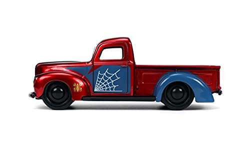 Jada Toys Marvel 1:32 1941 Ford Pickup Die-cast Car & 1.65" Proto-Suit Spider-Man Die-cast Figure, Toys for Kids Ages 8+