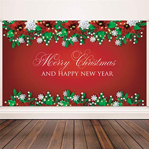 Warmshine Christmas Decoration Supplies Merry Christmas Backdrop Scene Setters Background Banner for Wall Decoration Christmas Party Decor