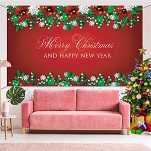 Warmshine Christmas Decoration Supplies Merry Christmas Backdrop Scene Setters Background Banner for Wall Decoration Christmas Party Decor