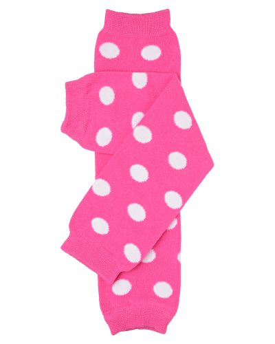 juDanzy Polka Dot Leg Warmers for Baby or Toddler Boys and Girls (One Size (12 pounds to 10 years), Hot Pink Polka Dot)