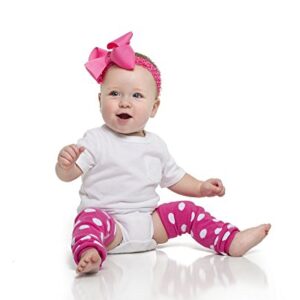 juDanzy Polka Dot Leg Warmers for Baby or Toddler Boys and Girls (One Size (12 pounds to 10 years), Hot Pink Polka Dot)