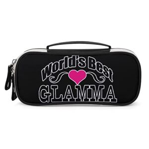 world’s best glamma pu leather pencil pen case organizer travel makeup handbag portable stationery bag