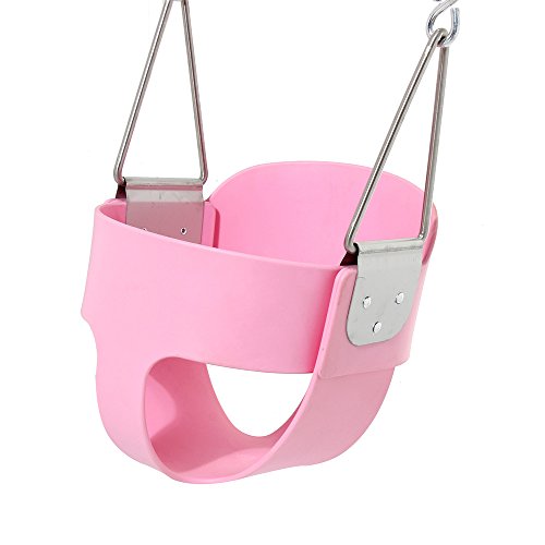 Take Me Away Pink Swing Seat - Heavy Duty Chain Plastic Coated - Playground Swing Set Accessories Replacement