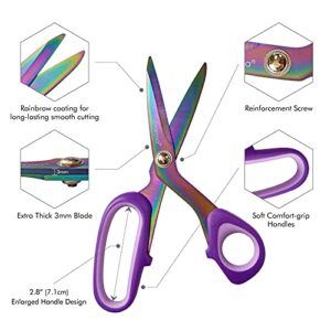 Professional Tailor Scissors, Heavy Duty Titanium Fabric Sewing Scissors, Multi-Purpose Shears for Fabric Cardboard Leather Carpet, Sewing Fabric Leather Dressmaking Shears Professional Scissors.