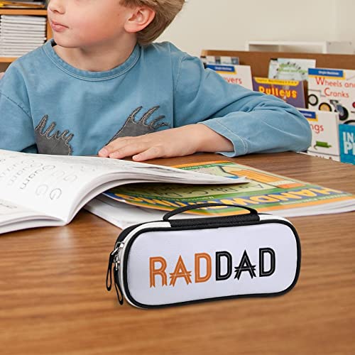 RAD DAD - Father's Day PU Leather Pencil Pen Case Organizer Travel Makeup Handbag Portable Stationery Bag