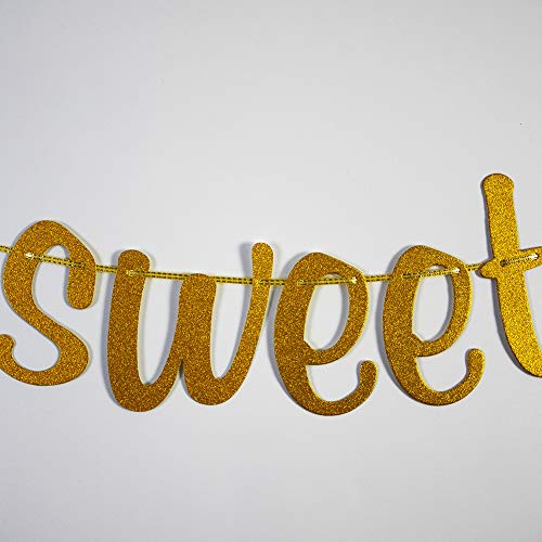 How Sweet It Is Banner for Engagement Bridal Shower Wedding Baby Shower Birthday Party Decorations Sign Gold Glitter