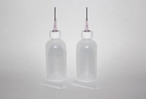 gaunt industries hypo-49 (2 pack)- craft glue applicator – 2 ounce clear plastic bottle with 18 gauge blunt needle tip – quilter’s basting glue dispenser