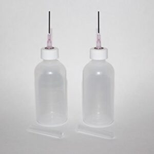 Gaunt Industries HYPO-49 (2 Pack)- Craft Glue Applicator - 2 Ounce Clear Plastic Bottle with 18 Gauge Blunt Needle tip - Quilter's Basting Glue Dispenser