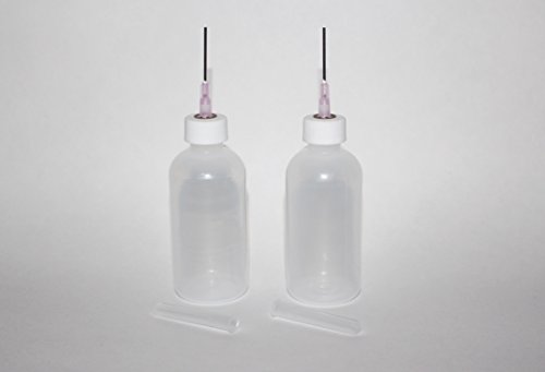 Gaunt Industries HYPO-49 (2 Pack)- Craft Glue Applicator - 2 Ounce Clear Plastic Bottle with 18 Gauge Blunt Needle tip - Quilter's Basting Glue Dispenser