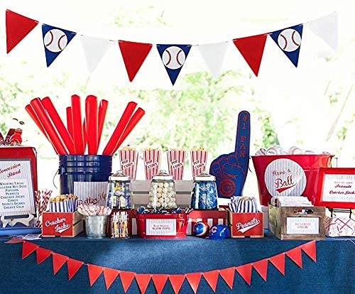 NSTaygate Baseball Flag Banner Decortaion Concessions Birthday Pennant Bunting Sports Party Supplies(Pennant)