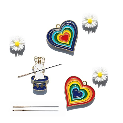 3pcs Needle Minder for Sewing,Magnetic Needle Keeper for Cross Stitch,Cute Love Cartoon Enamel Pin,Needle Holder for Embroidery,Needlework Storage Accessory, Gift for Cross Stitch Lover（6-Needle）