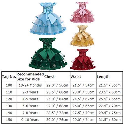 Toddler Kid Baby Girl Vintage Lace Flower Ruffle Tutu Bow DressFirst Communion Christening Baptism Wedding Birthday Party Princess Pageant Wedding Bridesmaid Formal Prom Short Gown Green 5-6 Years